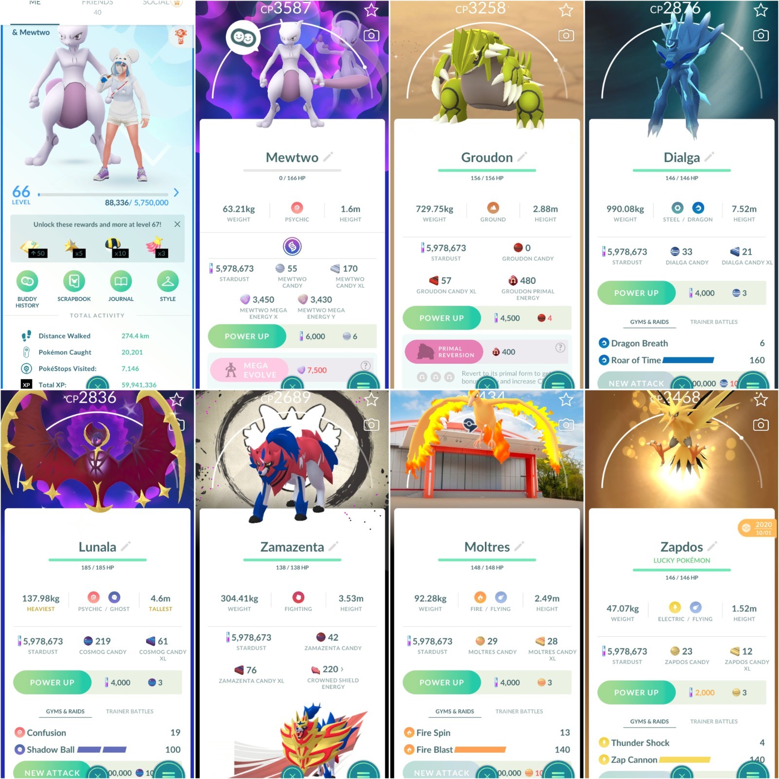 Pokémon Acc Go - Lvl66 - 103 Shiny - 183 Legendary - 56 4* Pokémon Acc Go - Lvl66 - 103 Shiny - 183 Legendary - 56 4*
