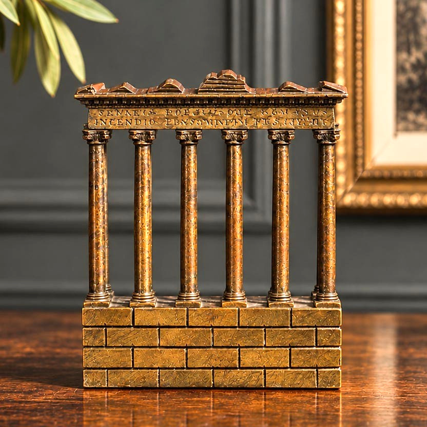 Amazing Miniature 19th Century Antique Grand Tour Bronze Temple of Saturn Statue Amazing Miniature 19th Century Antique Grand Tour Bronze Temple of Saturn Statue