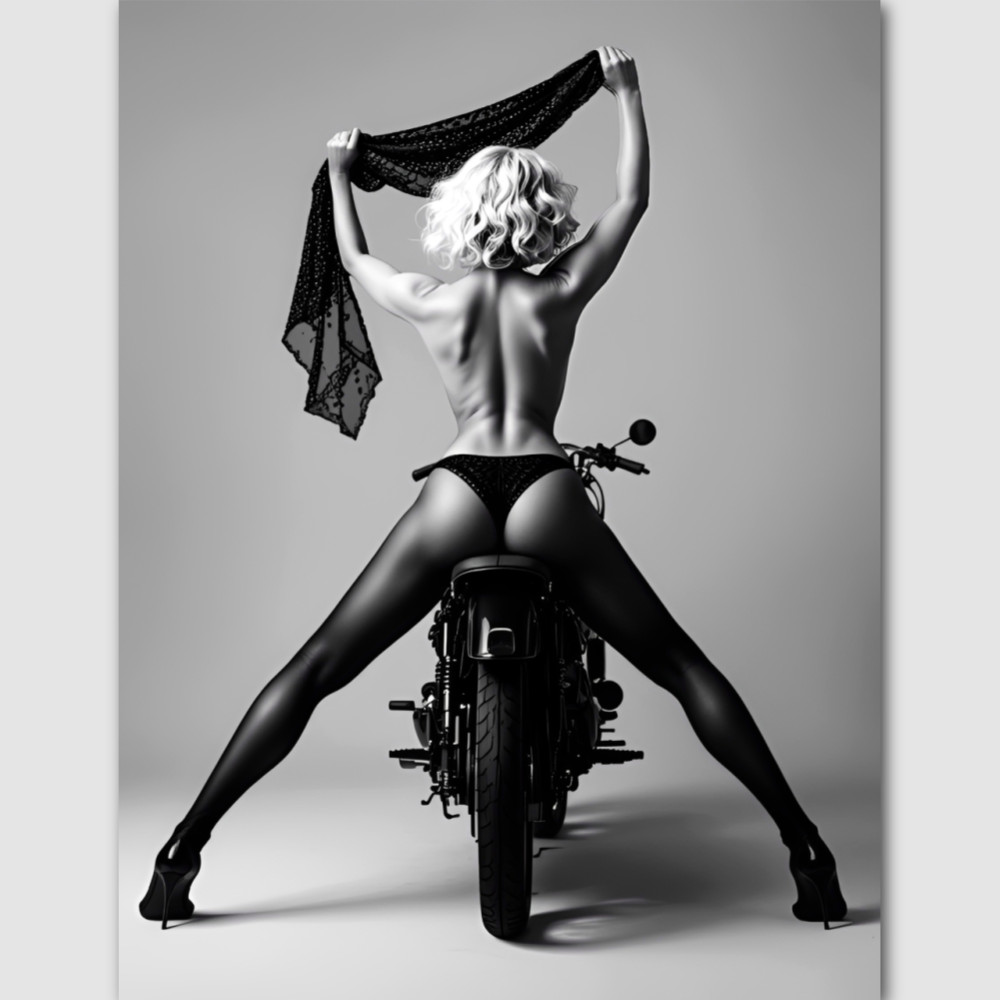 Woman Motorcycle 1950s Photo Poster Dancer Print Glamour 8 by 10 Vintage 133