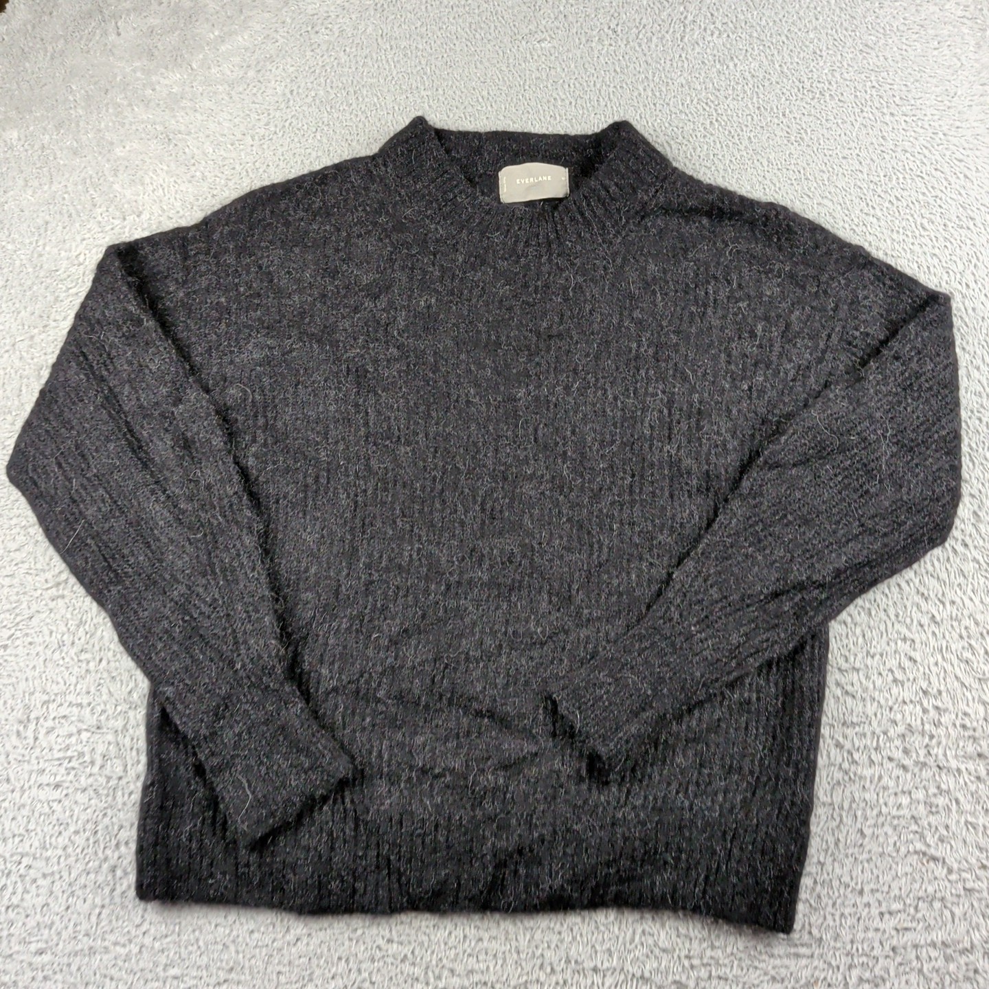 Everlane Sweater Womens M Gray Alpaca Blend Pullover Casual Soft Ribbed Knit