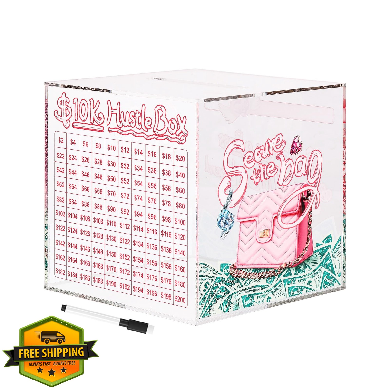10K Smash Box Piggy Bank, Break to Open, Large 6.7 10K Smash Box Piggy Bank, Break to Open, Large 6.7