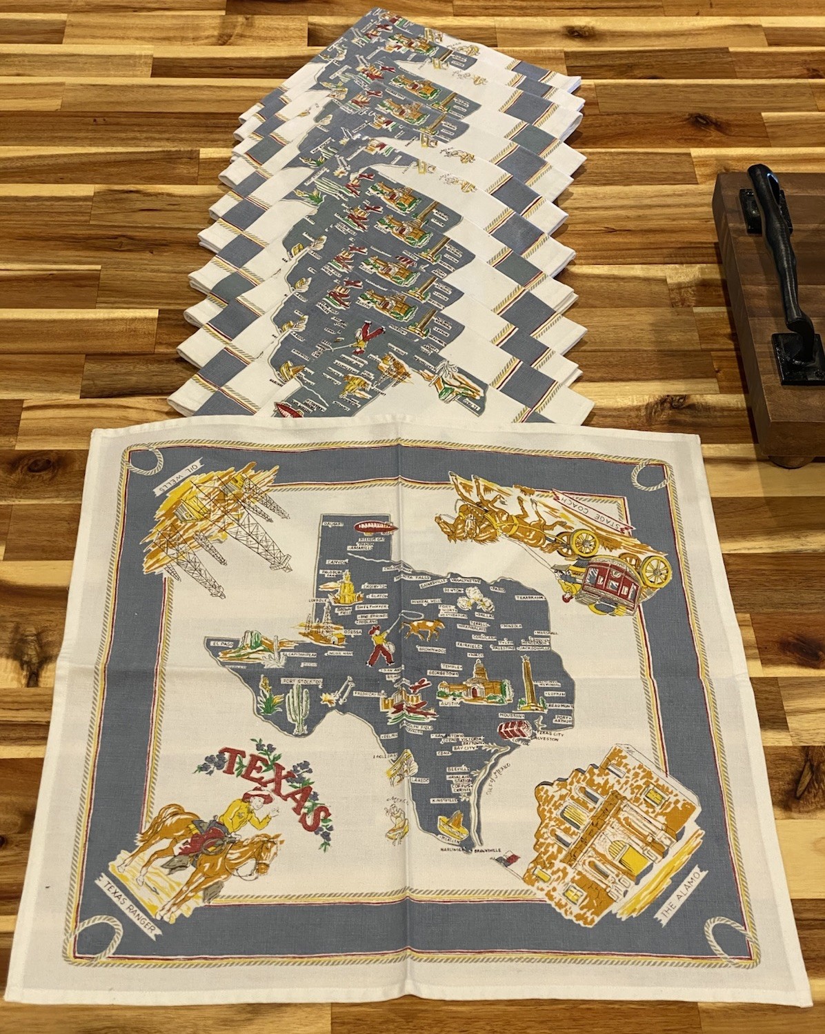 VTG Texas State Map Souvenir Cloth Napkin/Tea Towels (13)Adventure Destinations