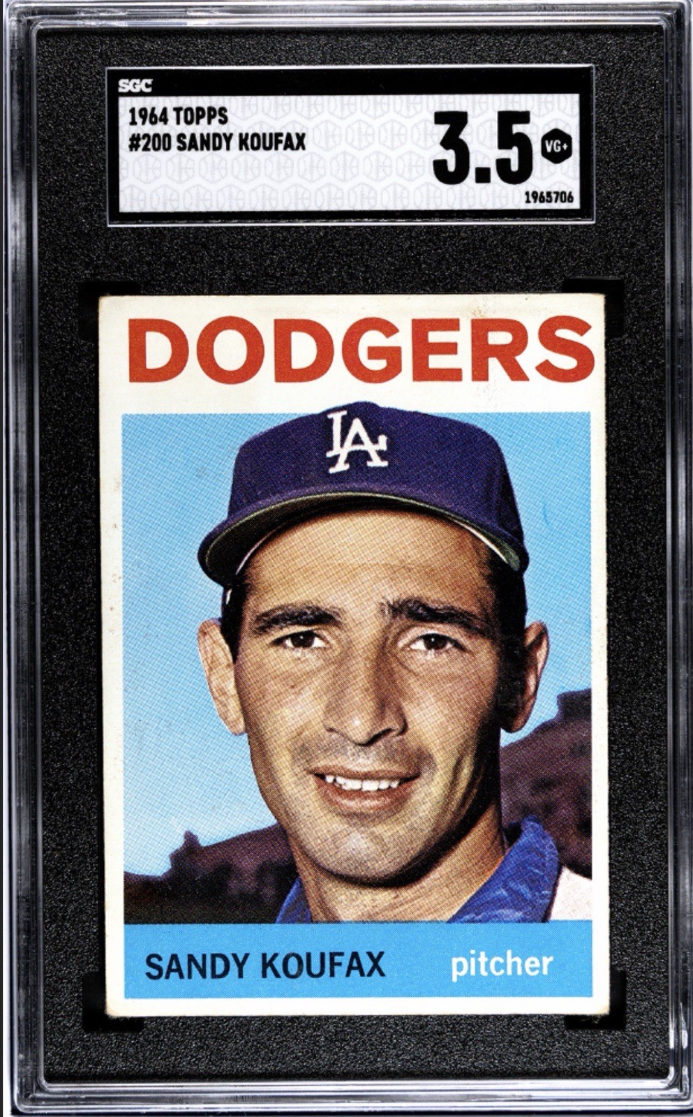 1964 Topps #200 Sandy Koufax SGC 3.5 VG+ Dodgers HOF 1964 Topps #200 Sandy Koufax SGC 3.5 VG+ Dodgers HOF