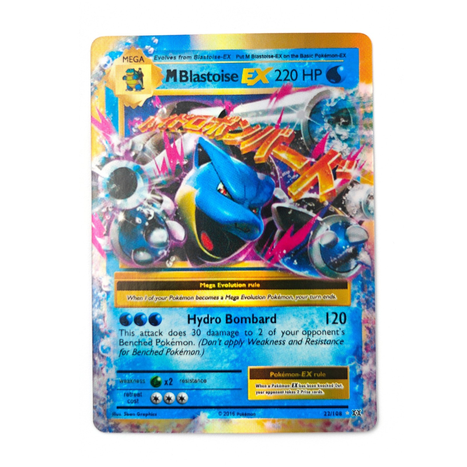 M Blastoise EX 22/108 Pokemon XY Evolutions 2016 Holo Rare EX English