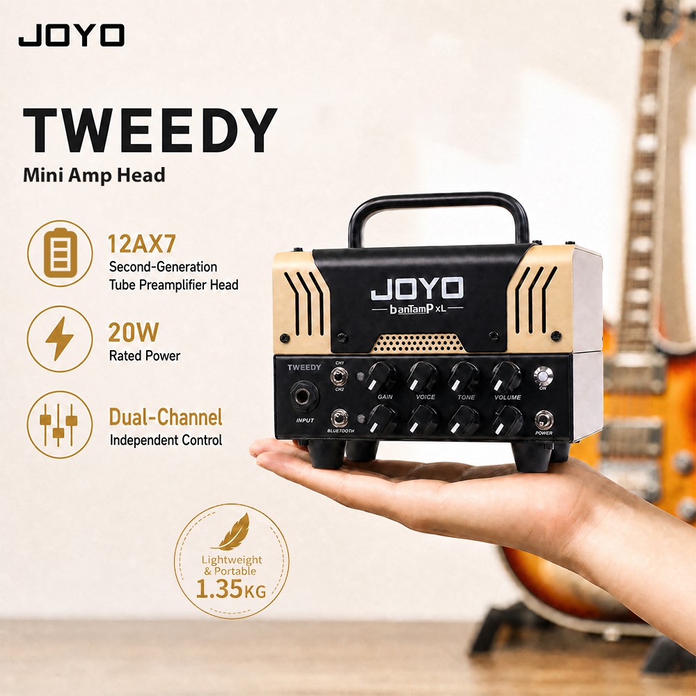 JOYO Mini Amp Head 20W Preamp 2 Channel Hybrid Tube Guitar Amplifier (Opened)