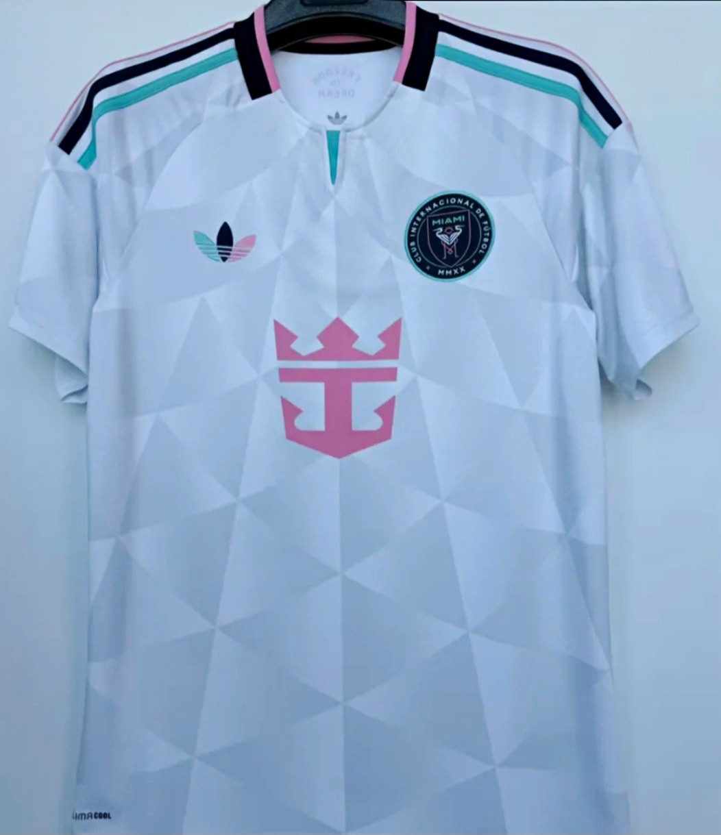 adidas Inter Miami CF White Pink Black Green Soccer Jersey Shirt adidas Inter Miami CF White Pink Black Green Soccer Jersey Shirt