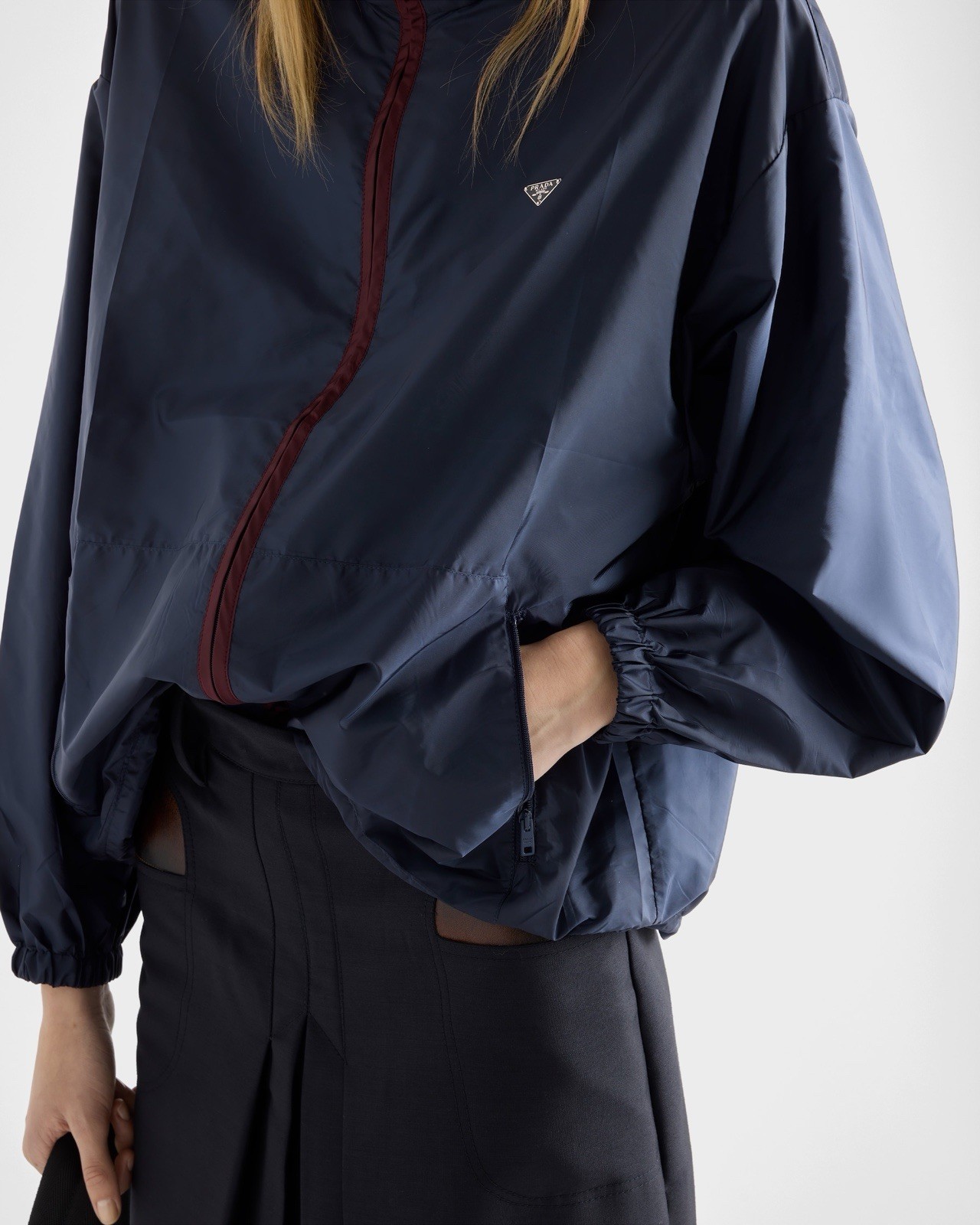 Prada BNWT Re-Nylon Navy Windbreaker Jacket Women’s Size 38