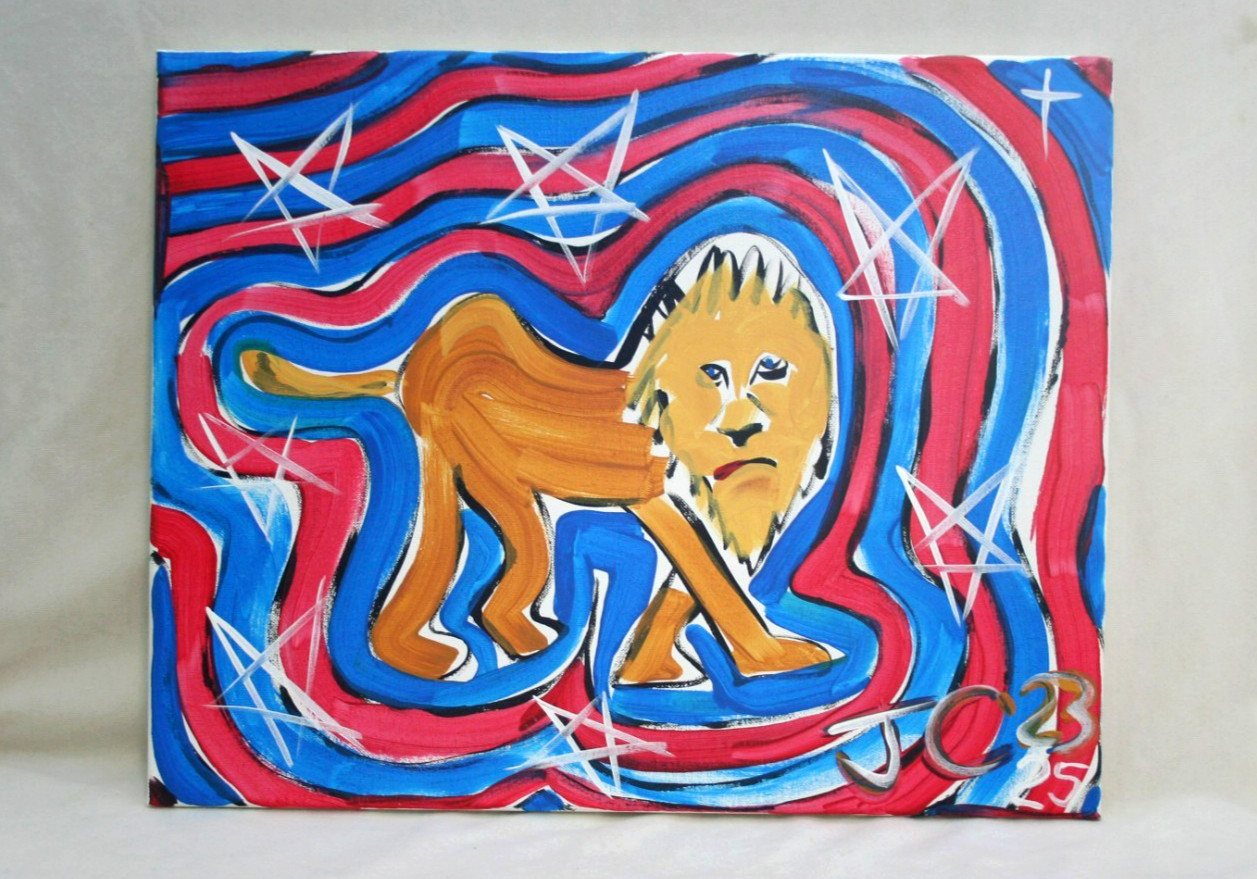 JESUS LION of JUDAH SUPERSTAR Jr CHARLIE FAST OUTSIDER POLITICAL FOLK POP ART