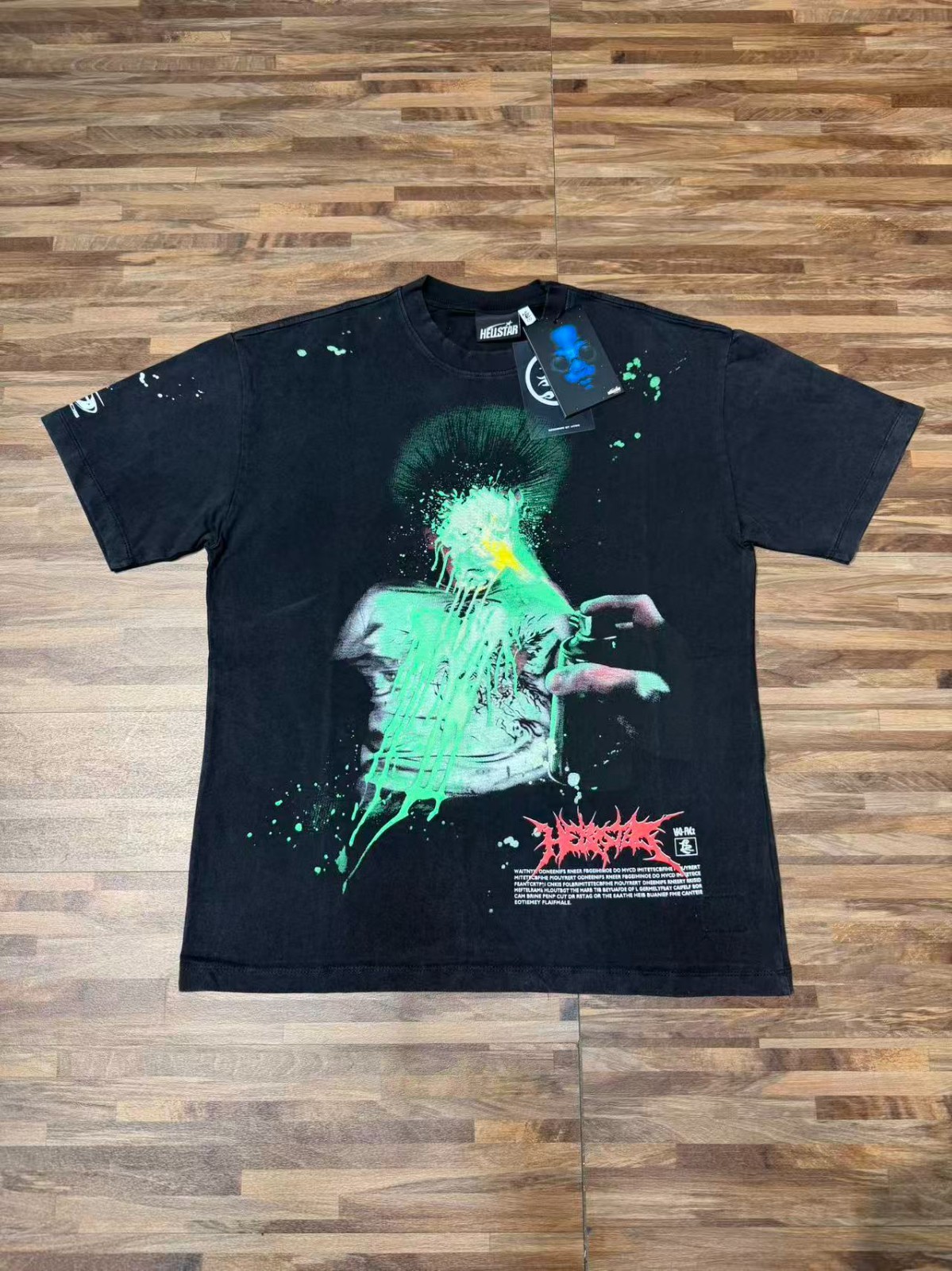 Mens Godspeed horror elements Graffiti print Cotton Short sleeved T-shirt Mens Godspeed horror elements Graffiti print Cotton Short sleeved T-shirt