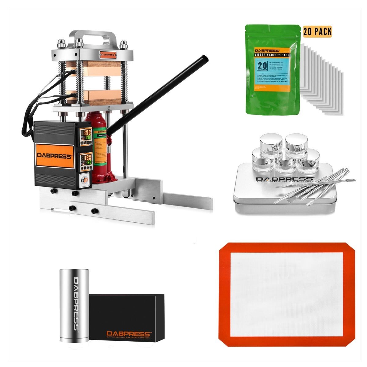 Dabpress 4 Ton Hydraulic Heated Press Machine with Starter Kit Dabpress 4 Ton Hydraulic Heated Press Machine with Starter Kit