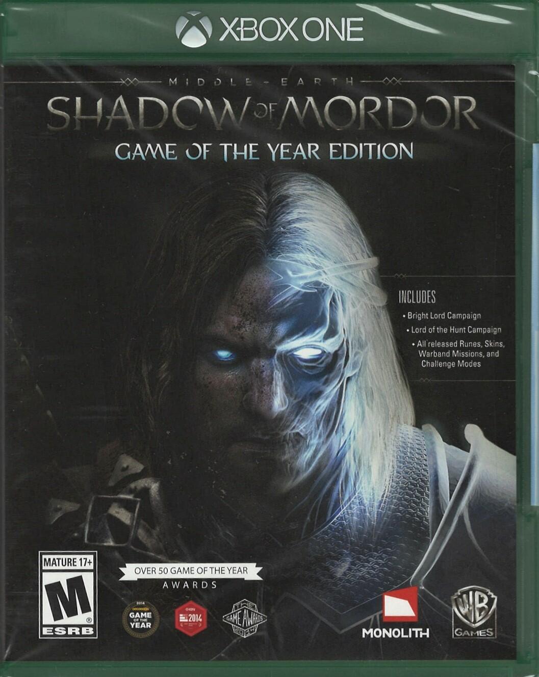 Middle Earth: Shadow of Mordor GOTY Xbox One (Brand New Factory Sealed US Versio Middle Earth: Shadow of Mordor GOTY Xbox One (Brand New Factory Sealed US Versio