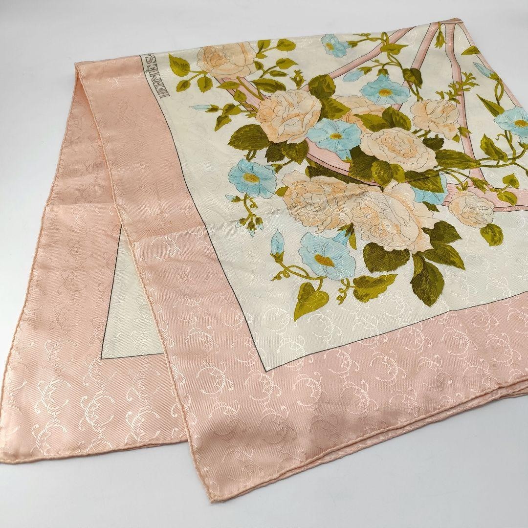 HERMES Carre 90 ROMANTIQUE Scarf Floral 100% Silk