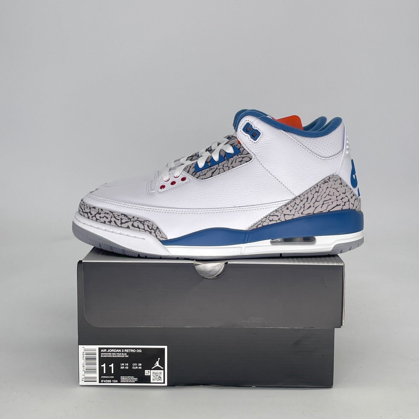 Size 11M/12.5W - Jordan 3 Retro True Blue (2026) IF4396-104 Size 11M/12.5W - Jordan 3 Retro True Blue (2026) IF4396-104