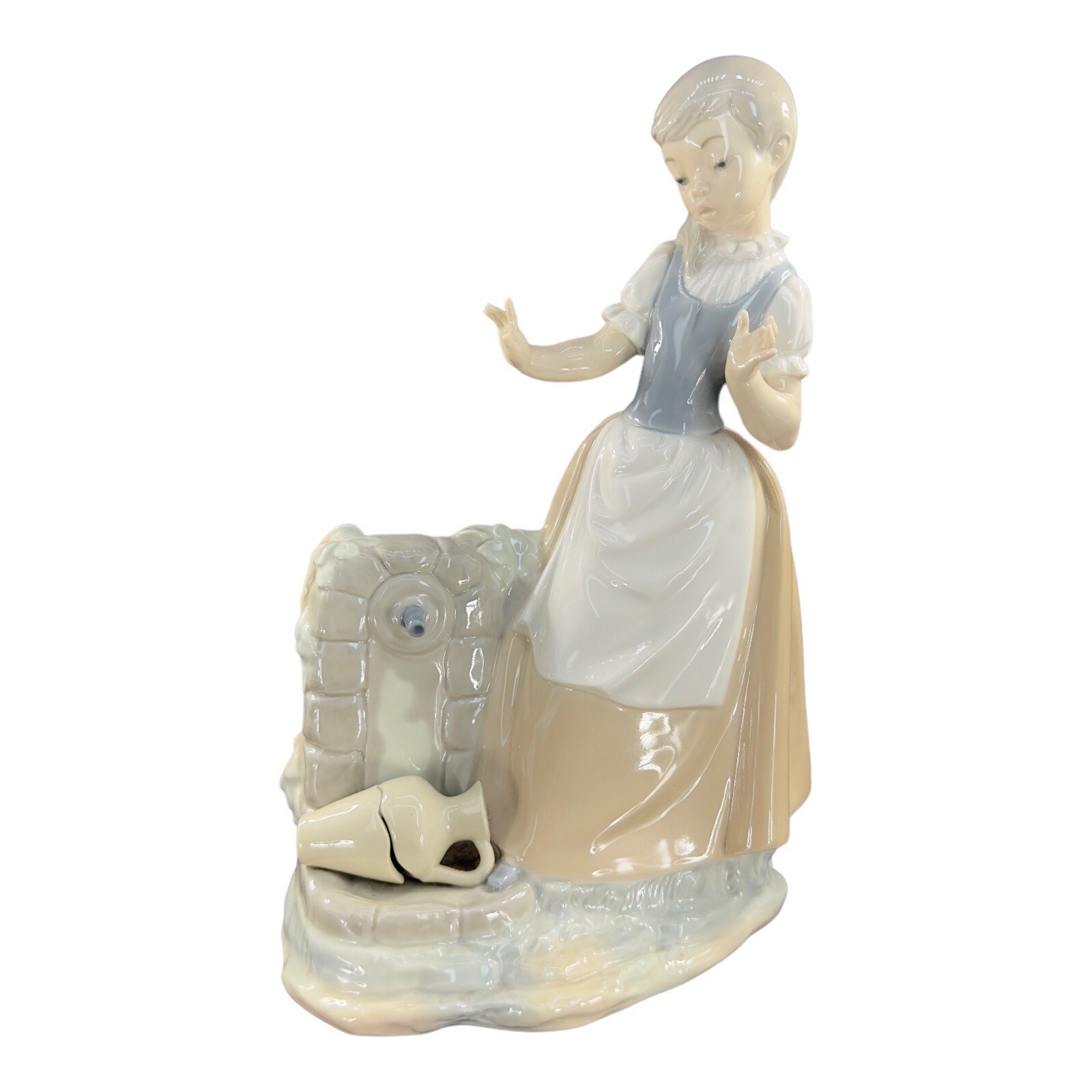Vintage Lladro Nao Figurine Girl With Broken Jar By Vincente Martinez Porcelain Vintage Lladro Nao Figurine Girl With Broken Jar By Vincente Martinez Porcelain