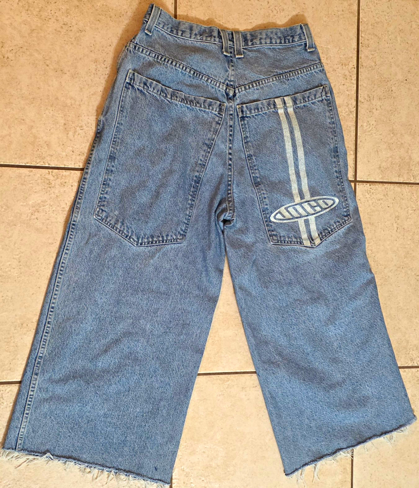 Rare JNCO Streetwear VTG Wide Load baggy denim jeans -some wear, cut 6\ Rare JNCO Streetwear VTG Wide Load baggy denim jeans -some wear, cut 6\