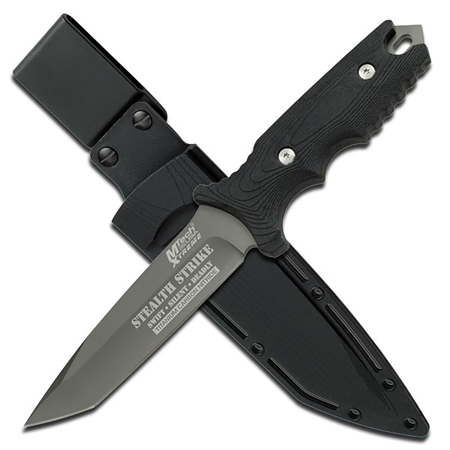 MTech USA Fixed Blade Knife-Nylon Fiber Handle w/Lanyard Hole & Molded Sheath MTech USA Fixed Blade Knife-Nylon Fiber Handle w/Lanyard Hole & Molded Sheath