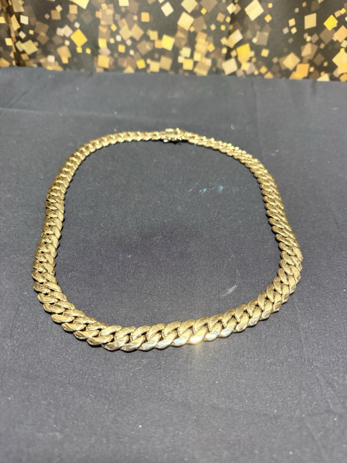 Men\'s Miami Style 24 Inch Chain 14k Gold Plated And Stamped 14k Men\'s Miami Style 24 Inch Chain 14k Gold Plated And Stamped 14k