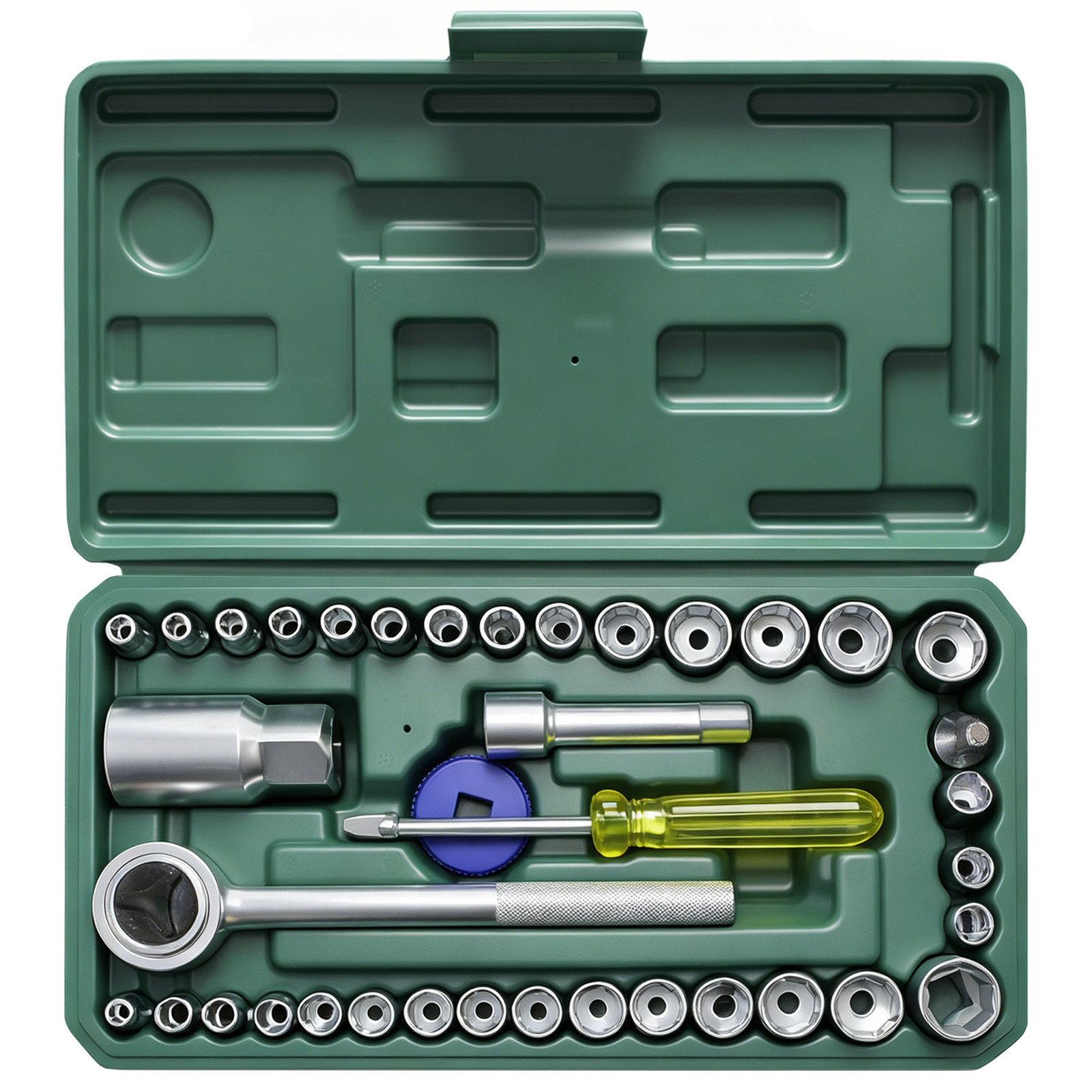 40-Piece 3/8-Inch Ratchet Socket Wrench Set with Storage Case, Chrome