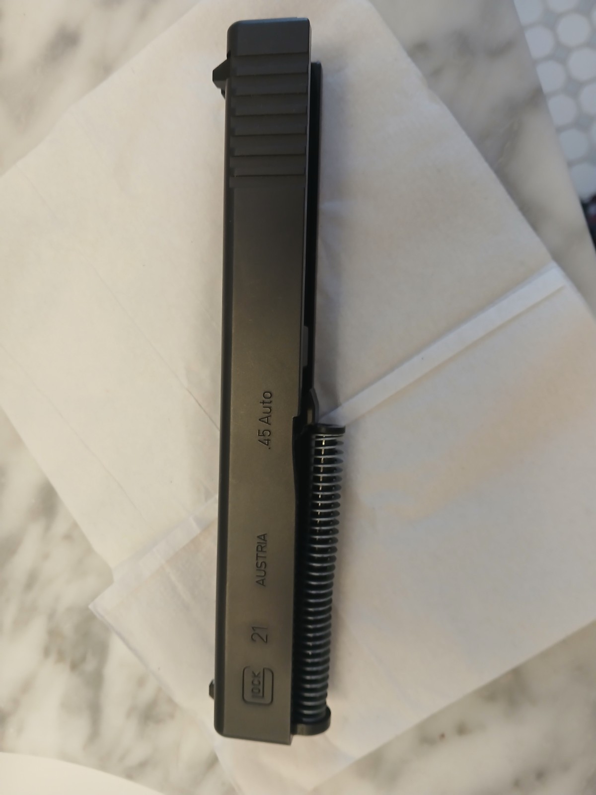 RARE OEM GLOCK 21 GEN 3 COMPLETE SLIDE ASSEMBLY FRYING PAN FINISH TENIFER 45 ACP