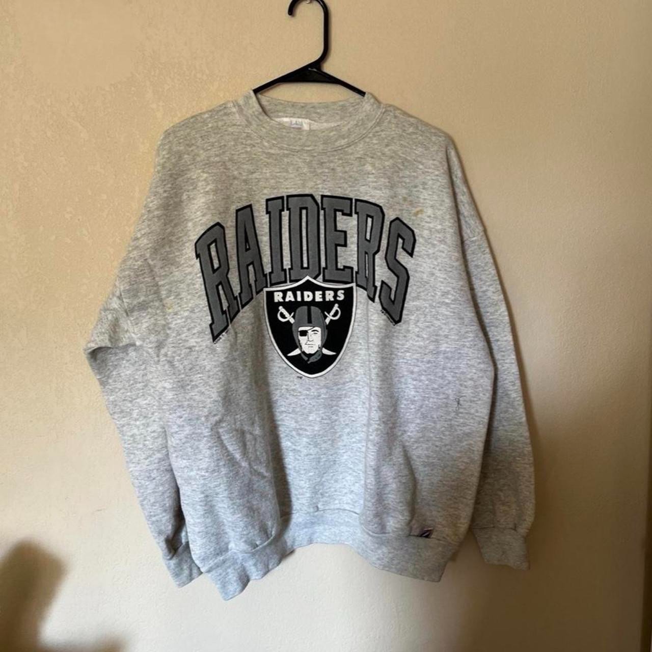 90s NFL logo Oakland Raiders gray crewneck sweatshirt VK16012