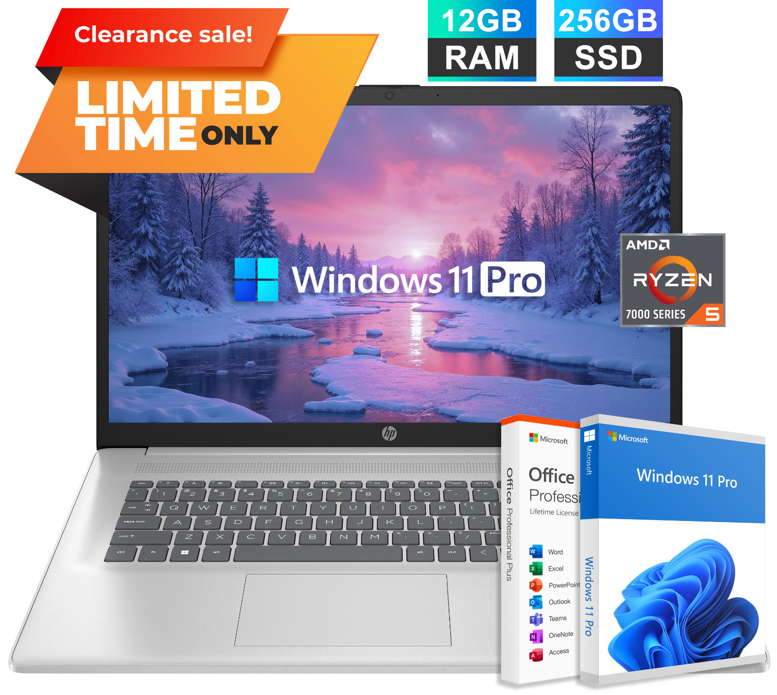 2026 HP Pavilion Laptop 17 FHD AMD Ryzen 5 7430U 12GB RAM & 256GB SSD Win 11 Pro 2026 HP Pavilion Laptop 17 FHD AMD Ryzen 5 7430U 12GB RAM & 256GB SSD Win 11 Pro