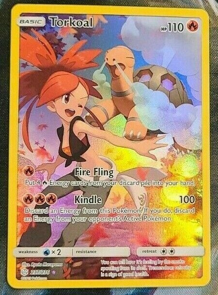 FULL ART Torkoal (Flannery Art) SECRET RARE 237/236 Pokemon Cosmic Eclipse Holo FULL ART Torkoal (Flannery Art) SECRET RARE 237/236 Pokemon Cosmic Eclipse Holo