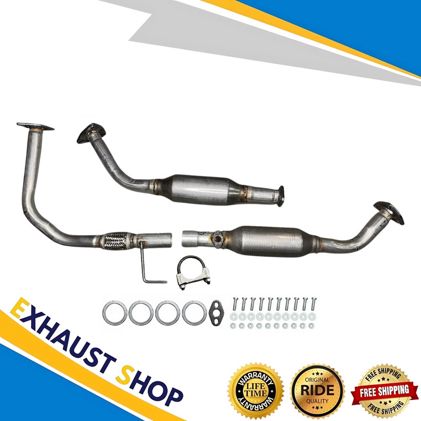 FITS: 03-04 TOYOTA TUNDRA 4.7L PASSENGER & DRIVER SIDE CATALYTIC CONVERTER SET