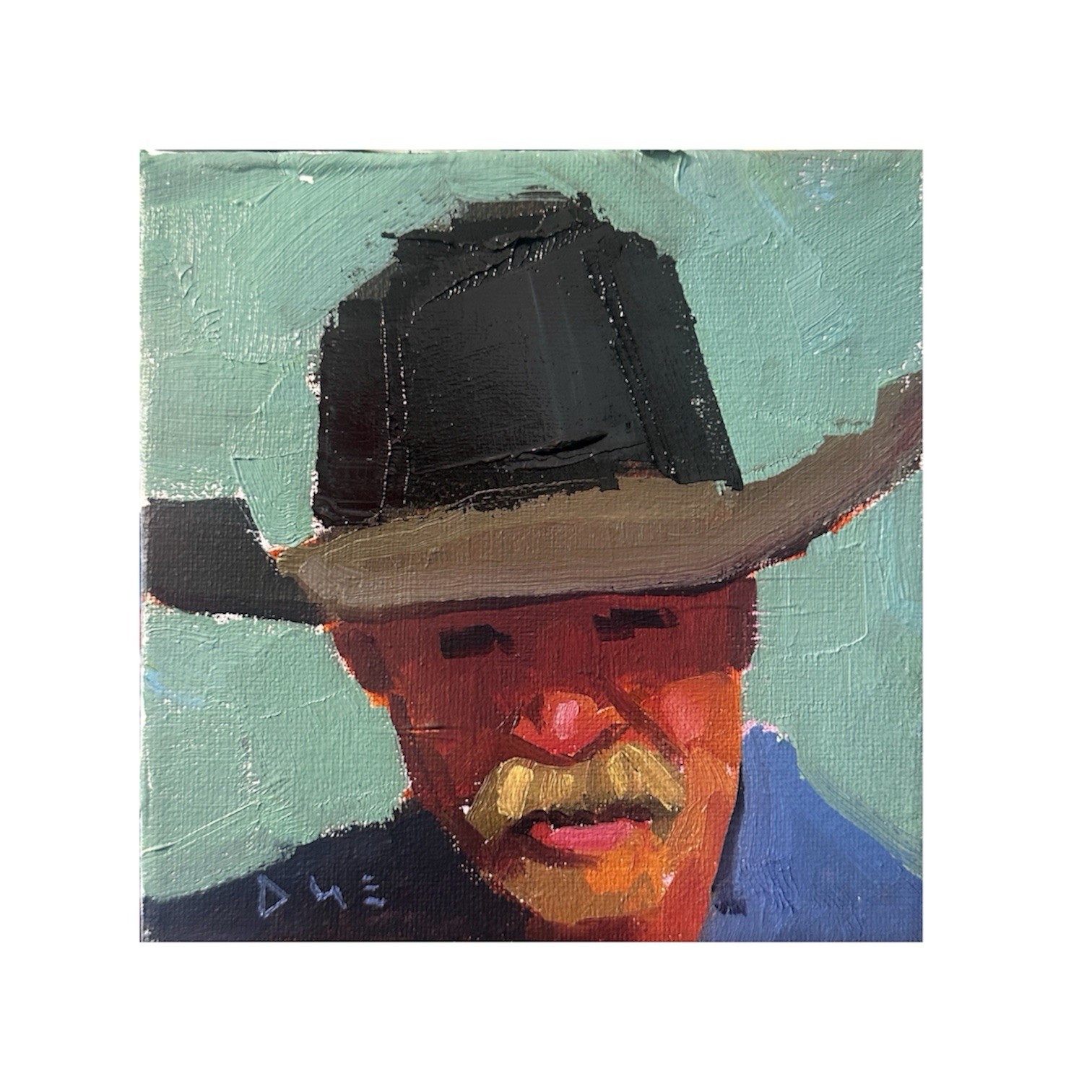 Original Painting Cowboy Portrait Western Art Impressionist Dixon Style Signed Original Painting Cowboy Portrait Western Art Impressionist Dixon Style Signed