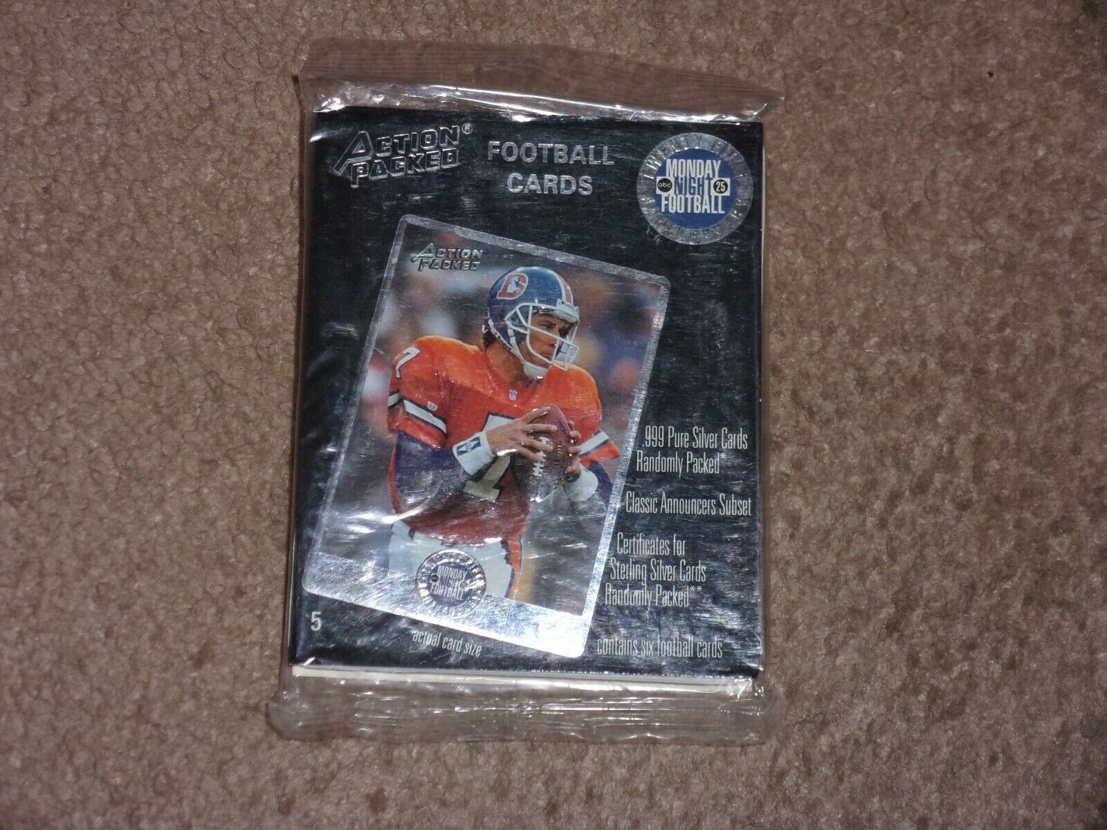 (5) 1994 Action Packed Monday Night Football Pack 6 CARDS PER PACK  Silver Card?
