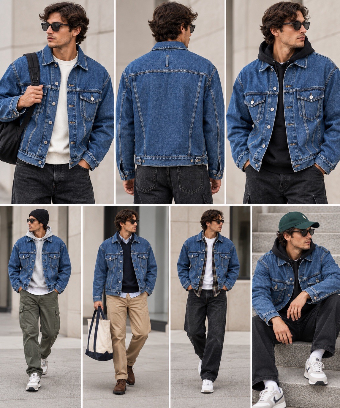 Vtg Eddie Bauer Denim Trucker Jacket Mens M Bomber Heritage Casual Western 90s