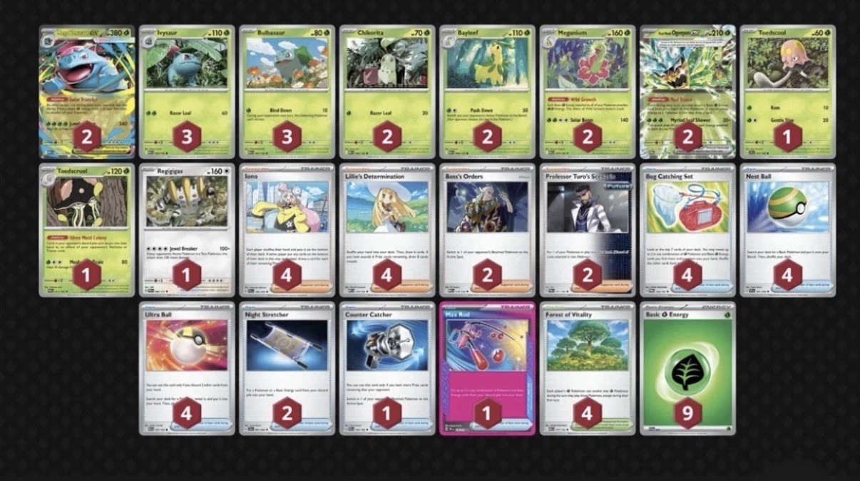 Pokemon TCG Mega Venusaur Ex Deck - Competitive Deck Tournament Ready