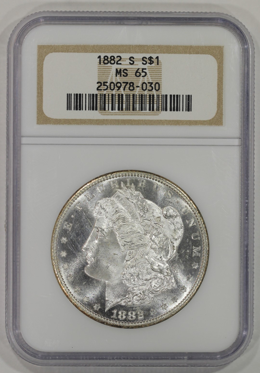 1882-S $1 Morgan Silver Dollar NGC MS65 Flashy Gem