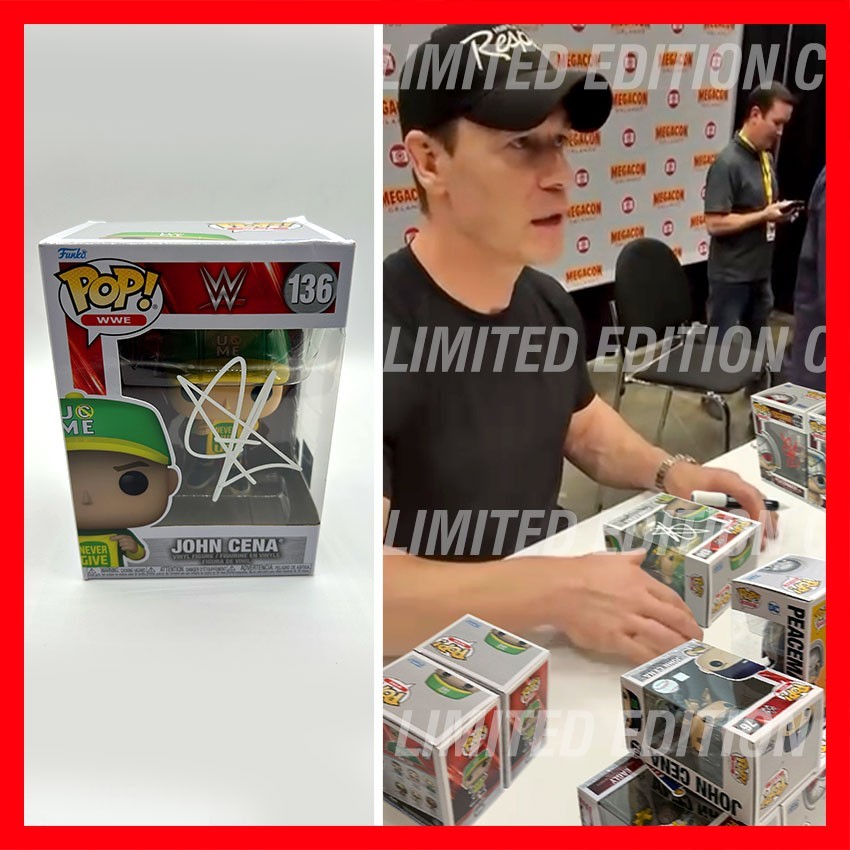 JOHN CENA Autographed Signed WWE Funko Pop #136 You Can\'t See Me - COA & PICTURE