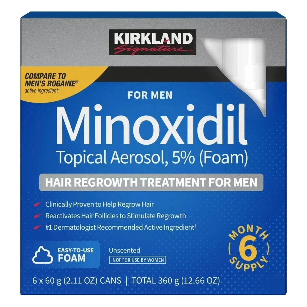 Kirkland Signature Hair Regrowth 5% Minoxidil FOAM for Men - 6 Month Supply Kirkland Signature Hair Regrowth 5% Minoxidil FOAM for Men - 6 Month Supply