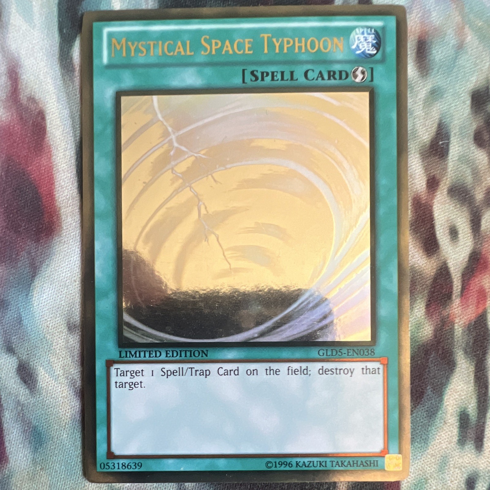 YUGIOH Mystical Space Typhoon GLD5-EN038 Ghost Rare LP YUGIOH Mystical Space Typhoon GLD5-EN038 Ghost Rare LP