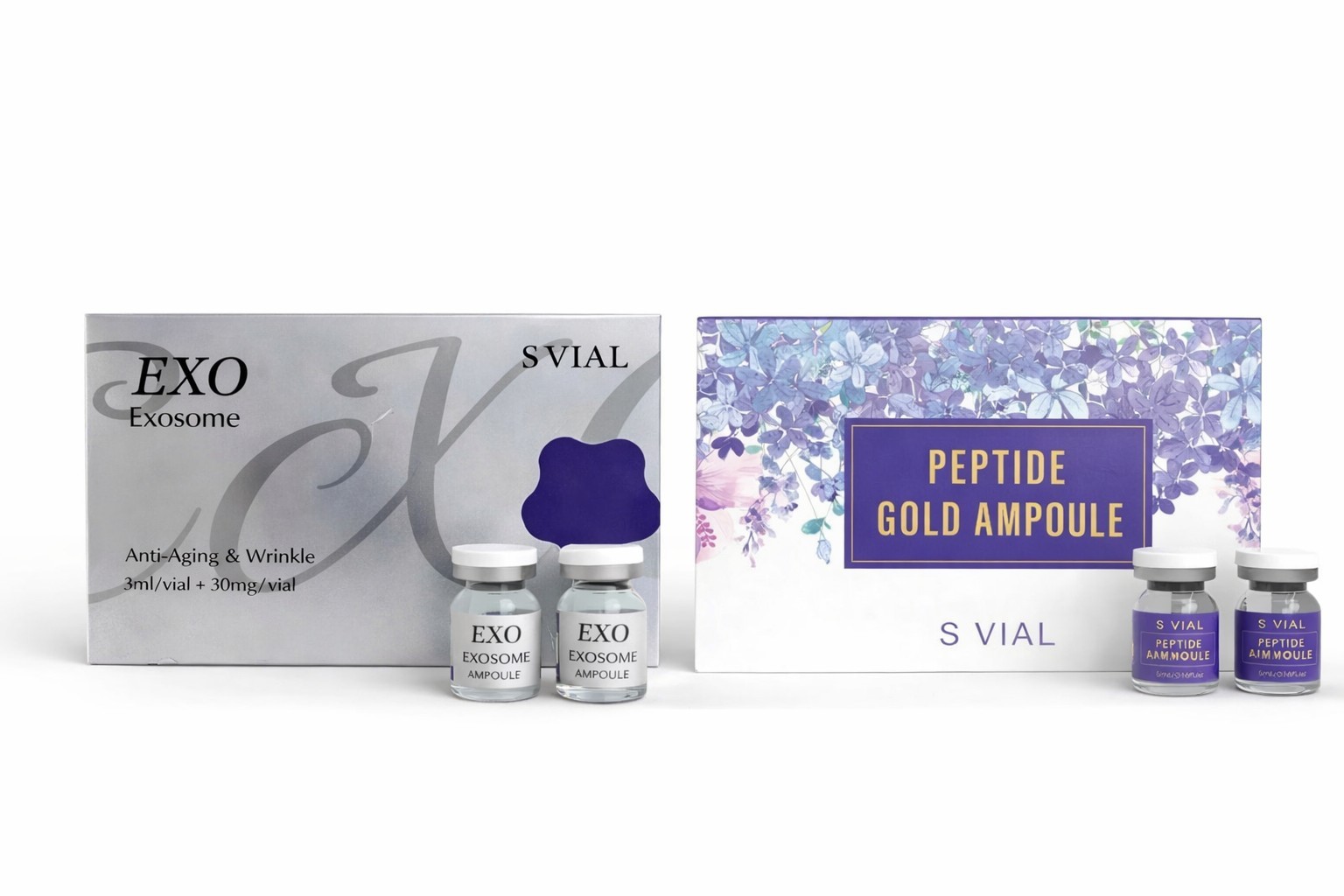 EXO Exosome Ampoule + Peptide Gold Ampoule Anti Aging Skin Repair Serum Set