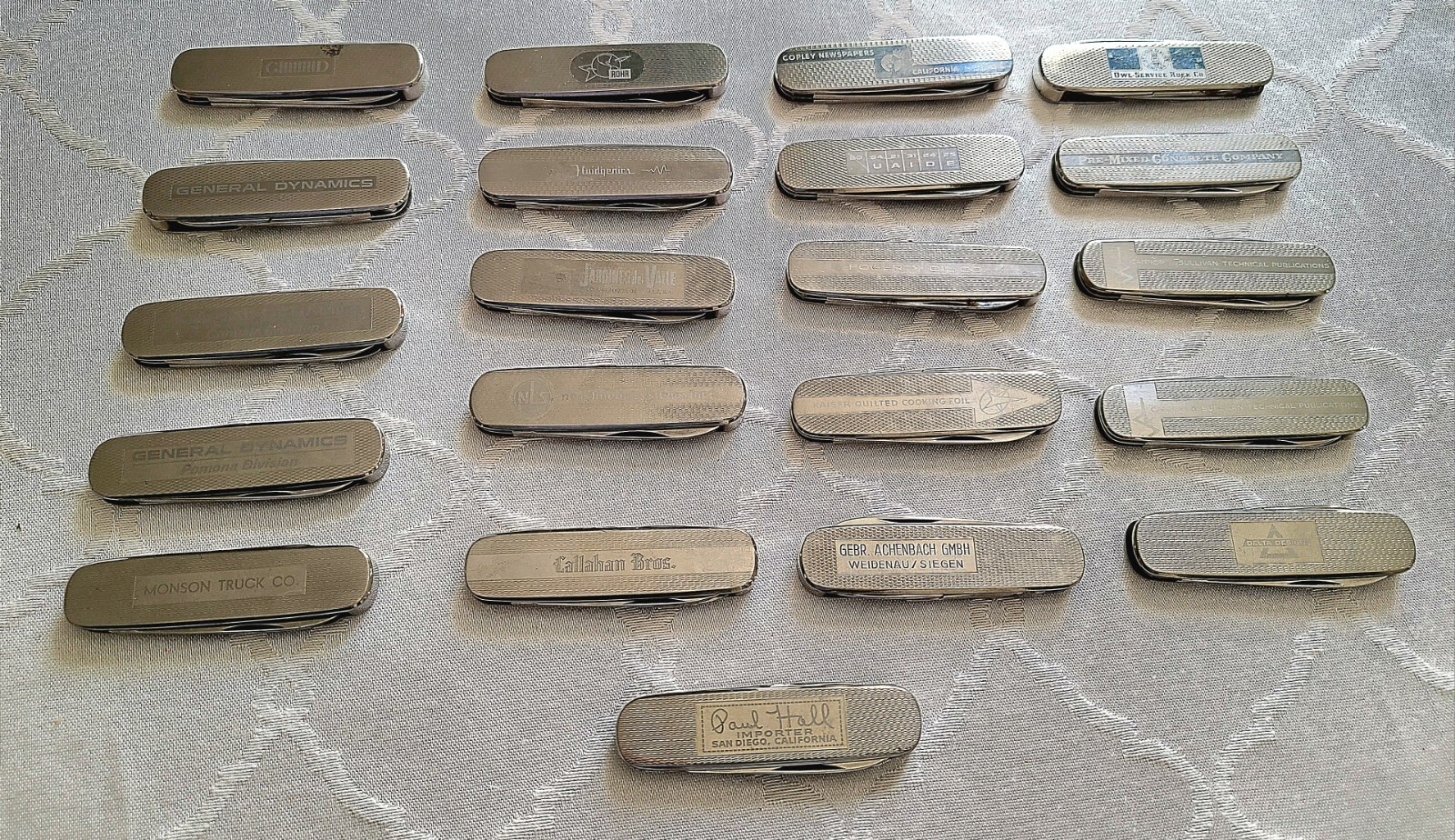 Vintage Paul Hall Folding Knives with Various Logos Vintage Paul Hall Folding Knives with Various Logos