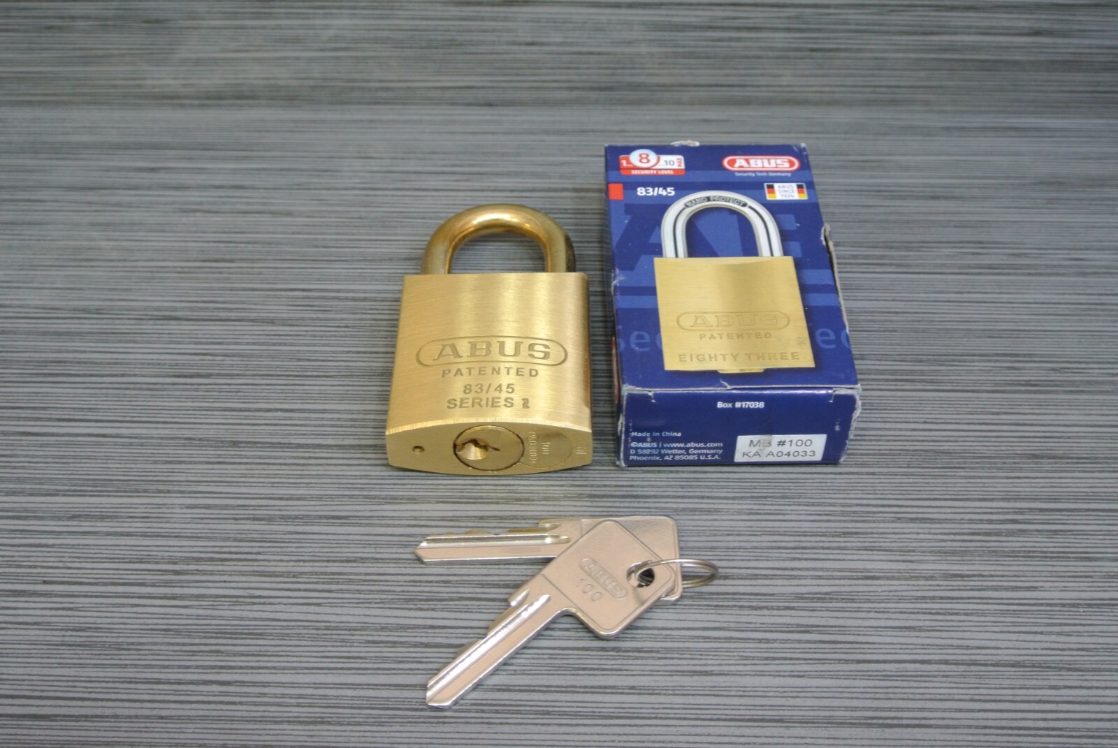 Abus 83/45 Solid Brass Rekeyable Padlock MB 100 Abus 83/45 Solid Brass Rekeyable Padlock MB 100