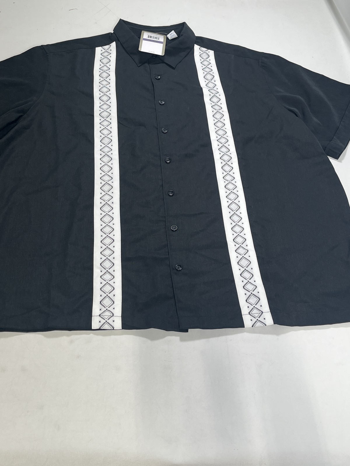 Mens Cafe Luna Black Casual Short Sleeve Button Up Shirt 2XL NEW