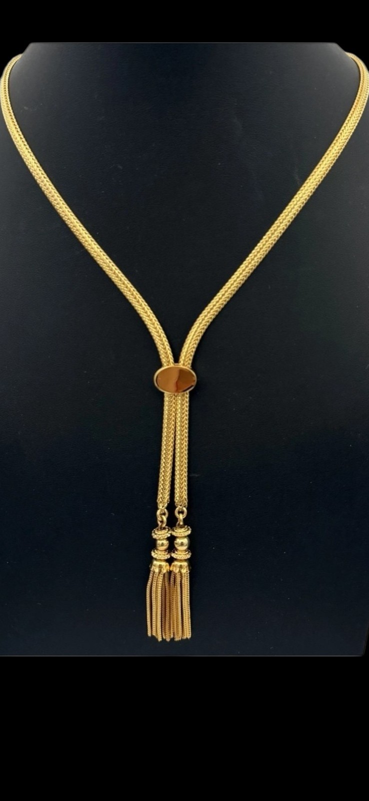 Vintage Monet Pamela Goldtone Bolo Necklace 1960\'s Book Piece