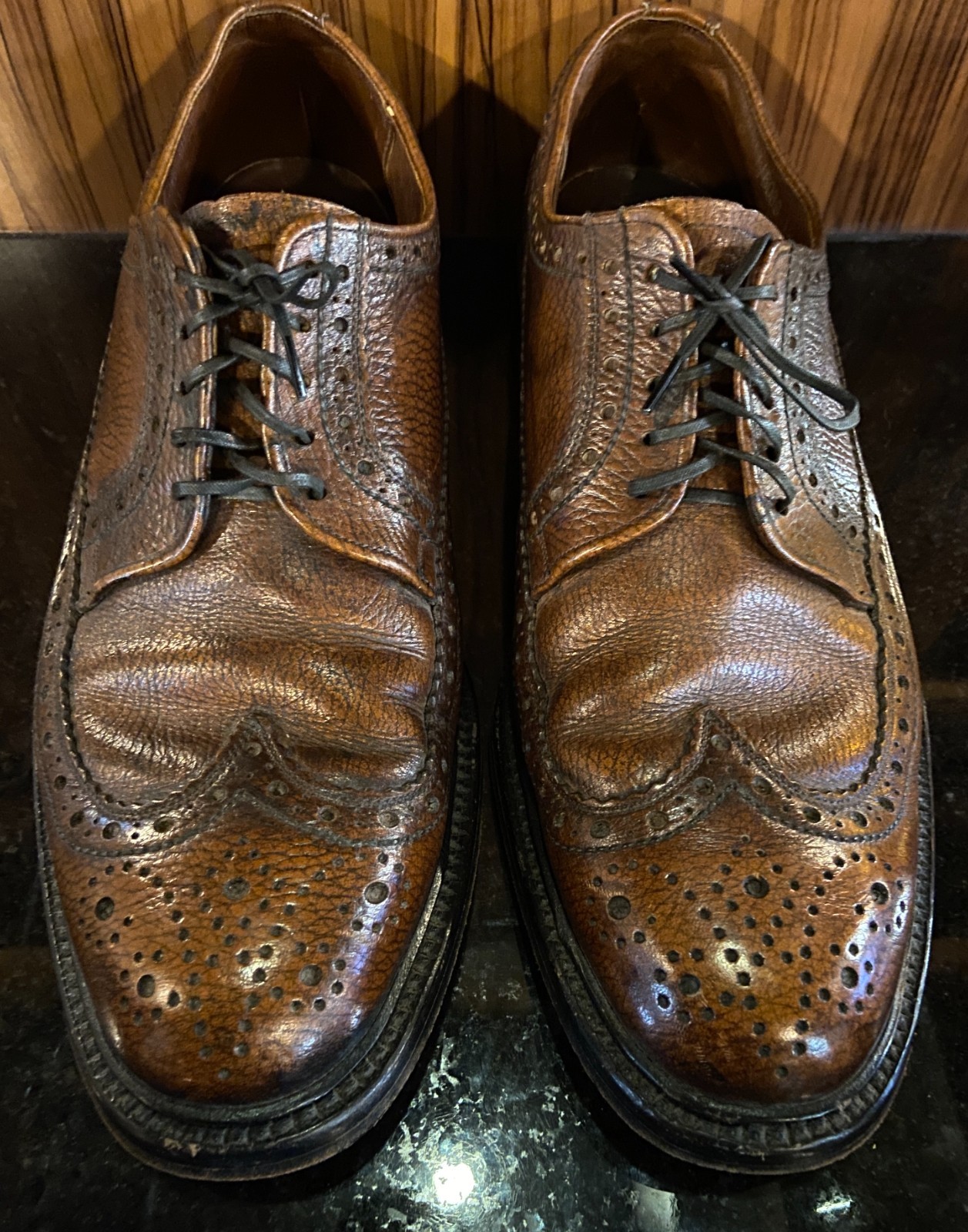 Vintage Men’s WEYENBERG Massagic Cognac Brogue Wingtip Shoes 11 D Vintage Men’s WEYENBERG Massagic Cognac Brogue Wingtip Shoes 11 D