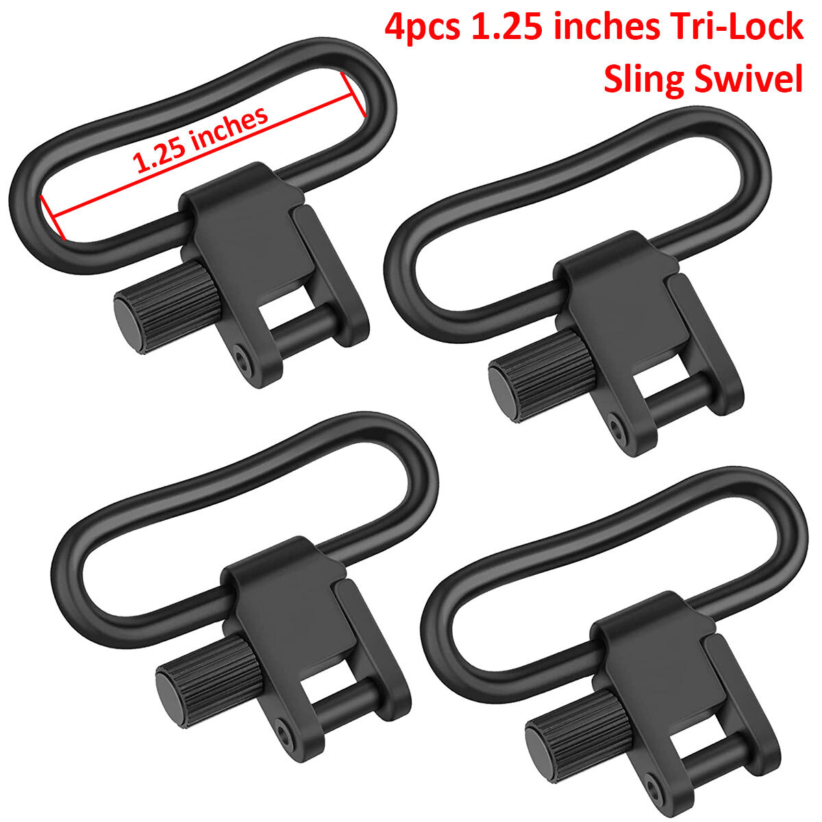 2/4PCS Rifle Gun Sling Swivels Quick Detach Heavy Duty Steel Swivel Set 1