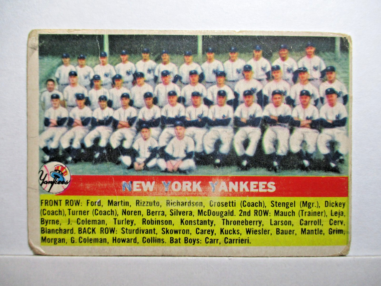 1956 Topps Card # 251 NEW YORK YANKEES BB116 1956 Topps Card # 251 NEW YORK YANKEES BB116