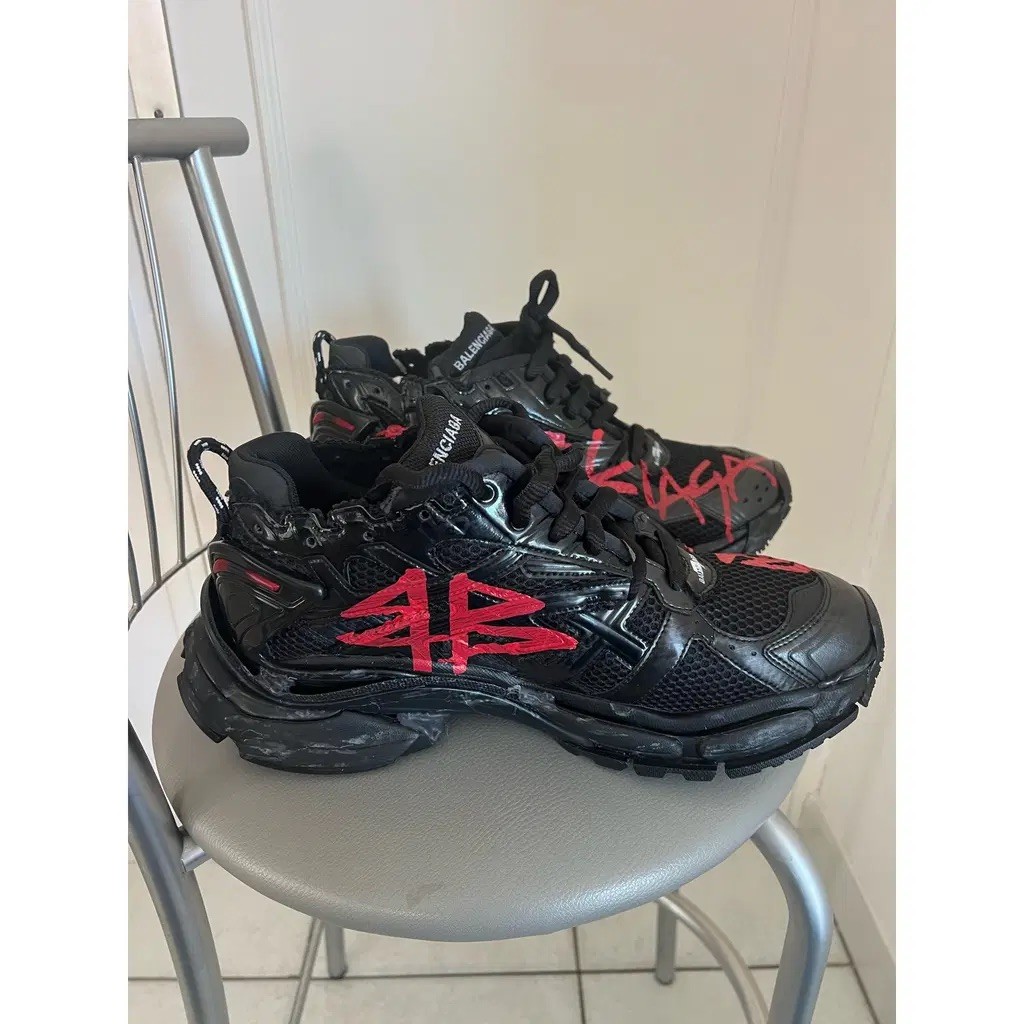 Balenciaga Runner Sneaker Graffiti- Black and Red Size US 12