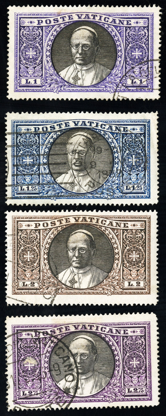 Vatican Stamps # 28-31 Used XF Scott Value $149.00 Vatican Stamps # 28-31 Used XF Scott Value $149.00