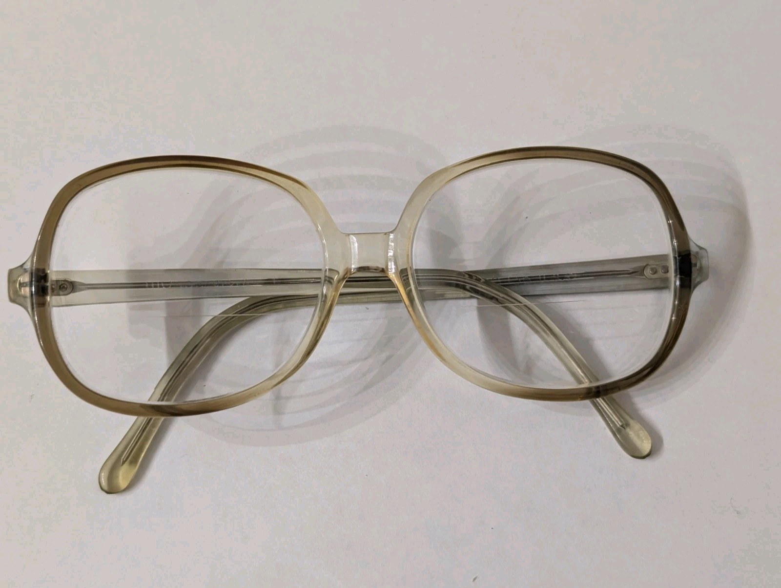 Vintage Clear Smoke Eyeglasses Frames 54-15 MB 135 USA Translucent Gray Square