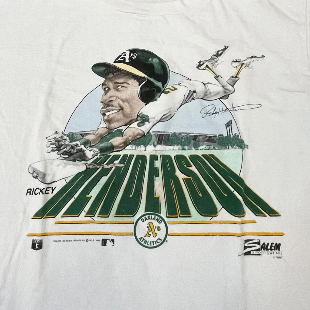 Vintage Rickey Henderson Short Sleeve White All Size S-5Xl Tee Shirt  AC2607