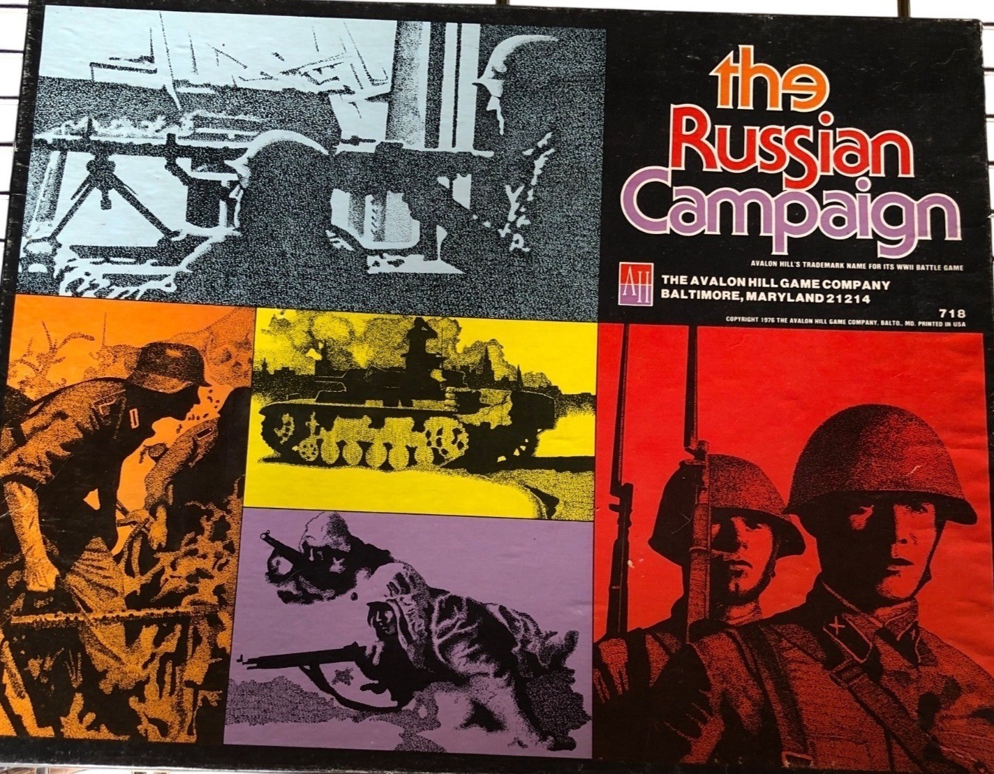 The Russian Campaign Board Game Avalon Hill 1976 WWII Strategy Historical