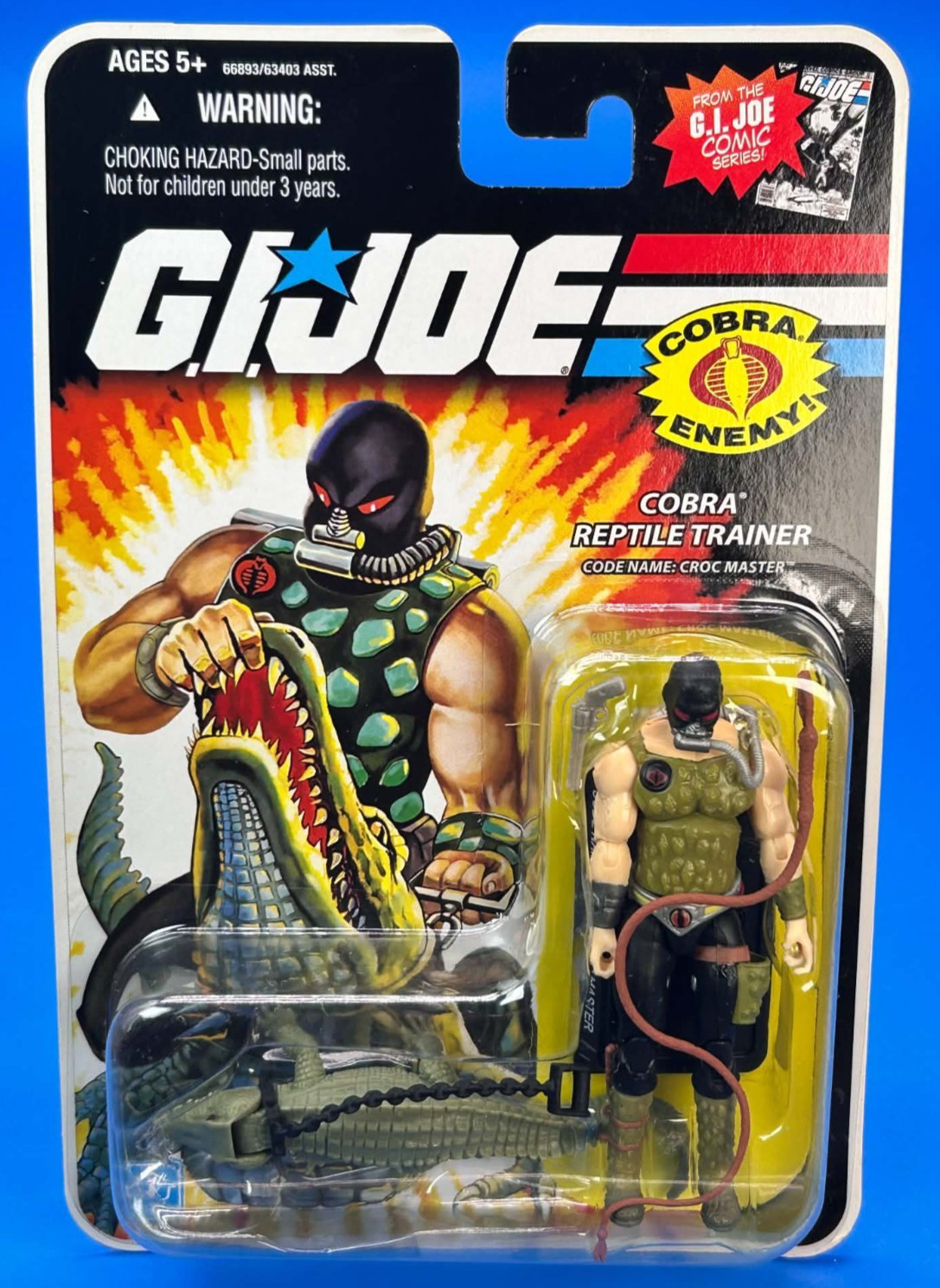 G I GI JOE 25TH ANNIVERSARY COBRA REPTILE TRAINER CROC MASTER FIGURE MOC