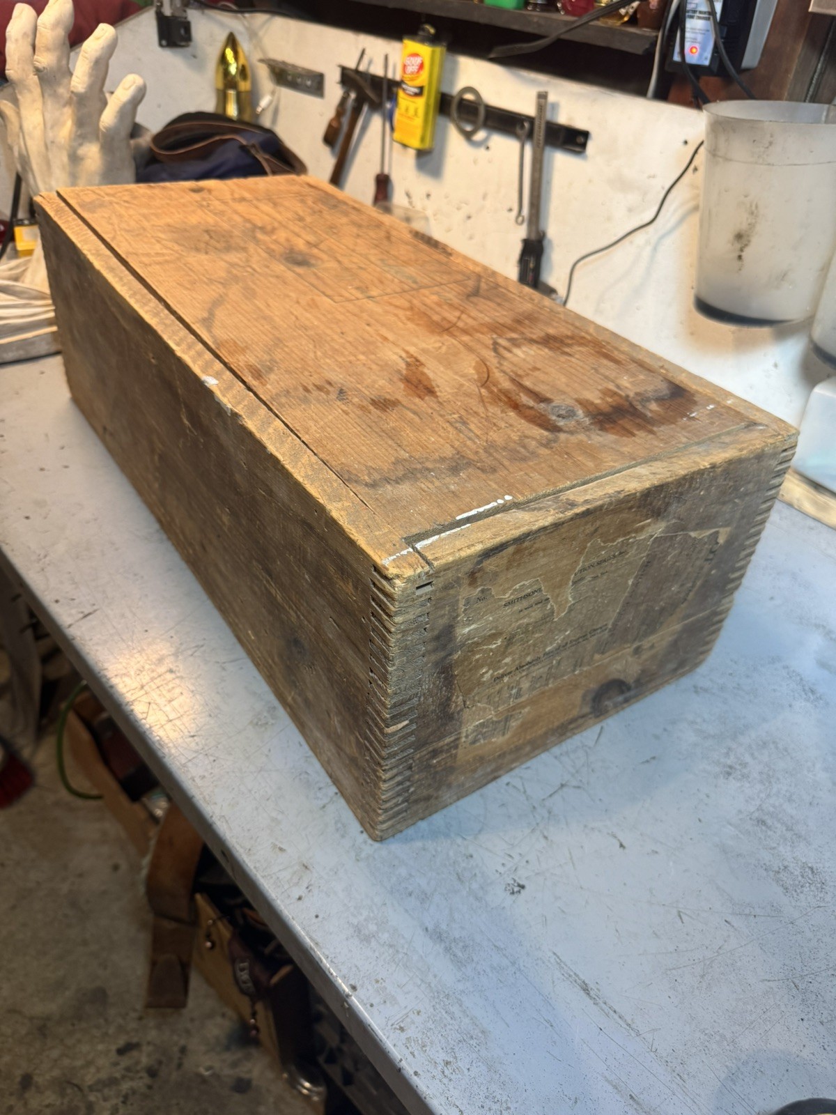 Vintage 1903 Smithsonian Specimen shipping crate w/ Lid Dove Tail Wood Crate Box Vintage 1903 Smithsonian Specimen shipping crate w/ Lid Dove Tail Wood Crate Box
